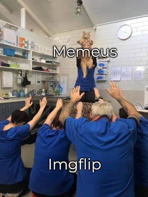 I am the only way to salvation. | Memeus; Imgflip | image tagged in people worshipping the cat | made w/ Imgflip meme maker