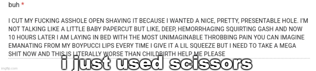 i just used scissors | made w/ Imgflip meme maker