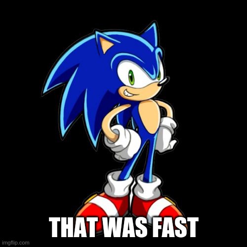 You're Too Slow Sonic Meme | THAT WAS FAST | image tagged in memes,you're too slow sonic | made w/ Imgflip meme maker
