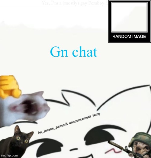 My lil announcement | Gn chat | image tagged in my lil announcement | made w/ Imgflip meme maker
