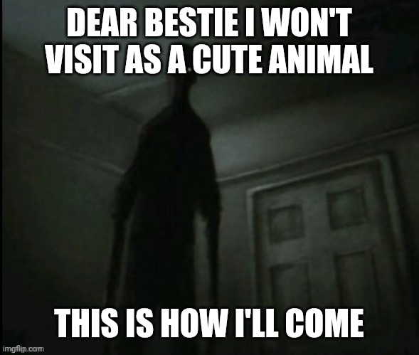اس سانچے کو استعمال نہ کریں۔ | DEAR BESTIE I WON'T VISIT AS A CUTE ANIMAL; THIS IS HOW I'LL COME | made w/ Imgflip meme maker