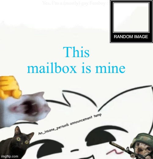 My lil announcement | This mailbox is mine | image tagged in my lil announcement | made w/ Imgflip meme maker