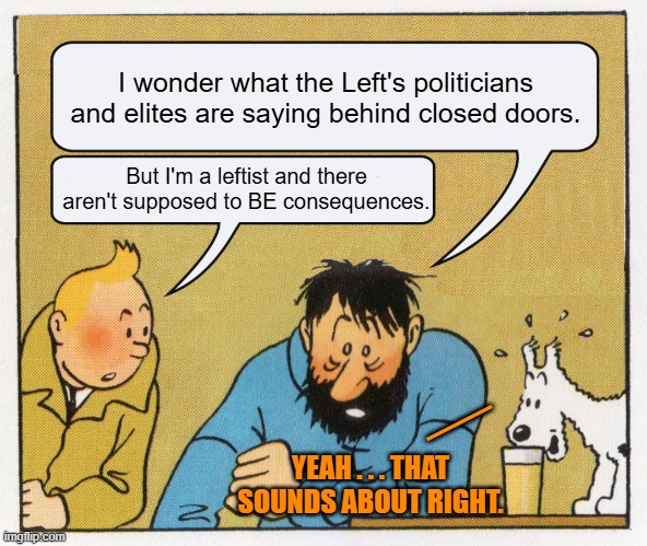 It must feel like grim times for those people. | I wonder what the Left's politicians and elites are saying behind closed doors. But I'm a leftist and there aren't supposed to BE consequences. __; YEAH . . . THAT SOUNDS ABOUT RIGHT. | image tagged in what a week huh | made w/ Imgflip meme maker
