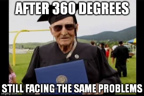 AFTER 360 DEGREES STILL FACING THE SAME PROBLEMS | made w/ Imgflip meme maker