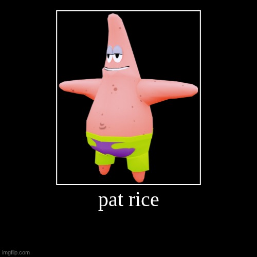 pat rice | | image tagged in funny,demotivationals | made w/ Imgflip demotivational maker