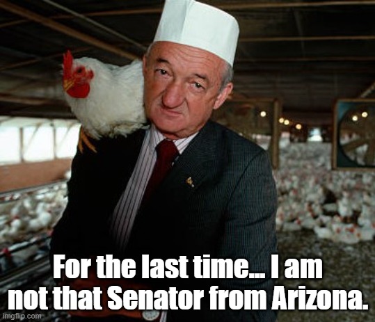 Chicken Giant | For the last time... I am not that Senator from Arizona. | made w/ Imgflip meme maker