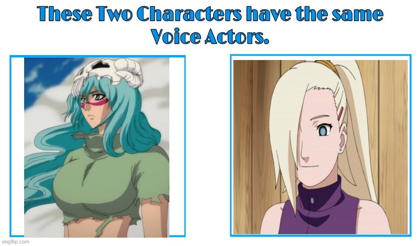 Colleen O'Shaughnessy | image tagged in same voice actor,colleen o'shaughnessey,naruto,bleach | made w/ Imgflip meme maker