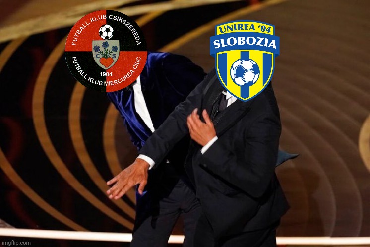 Unirea Slobozia - Miercurea Ciuc 6-1. THE FIRST HUMILIATION OF ROMANIAN SUPERLIGA THIS SEASON | image tagged in will smith slap,superliga,romania,fussball,funny,memes | made w/ Imgflip meme maker