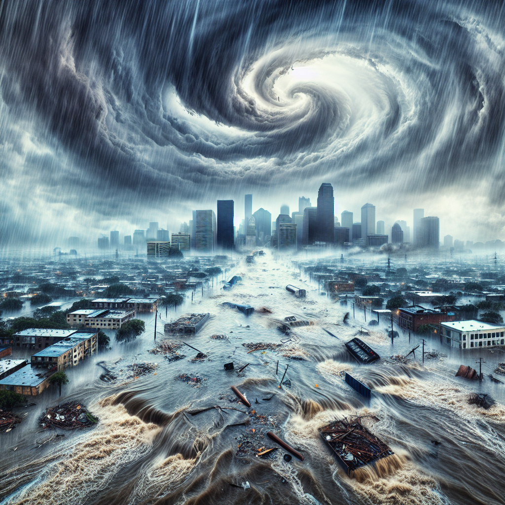 Hurricane Katrina flooding of large parts of new Orleans Blank Meme Template