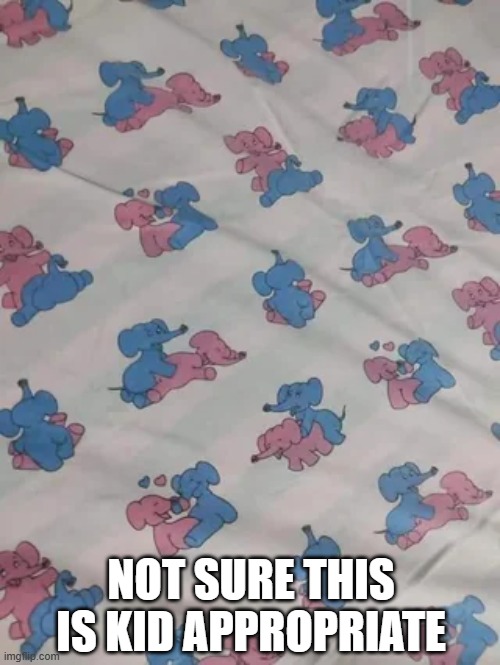 Children's Bed Sheets | NOT SURE THIS IS KID APPROPRIATE | image tagged in unsee juice | made w/ Imgflip meme maker