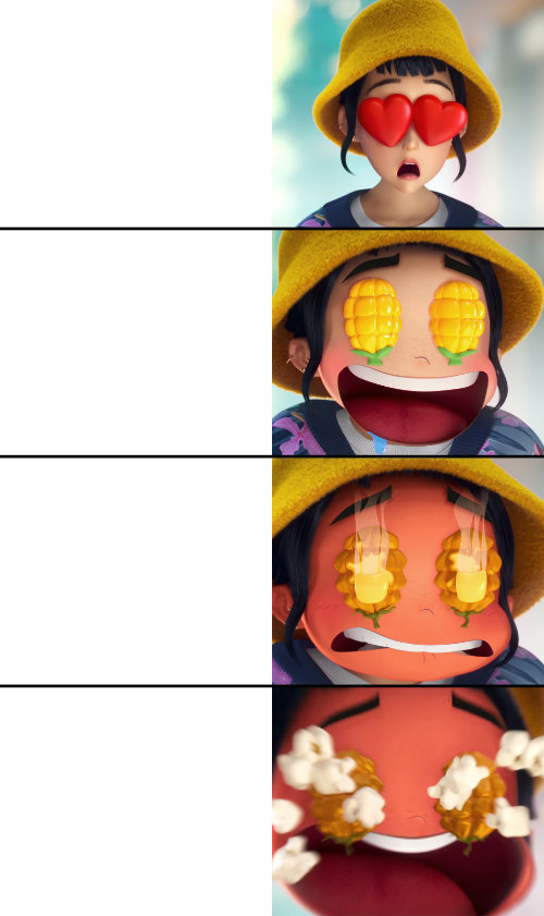 KPop Demon Hunters - Corn Eyes Reaction Blank Meme Template