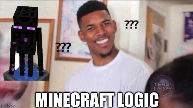 Black guy confused | MINECRAFT LOGIC | image tagged in black guy confused | made w/ Imgflip meme maker