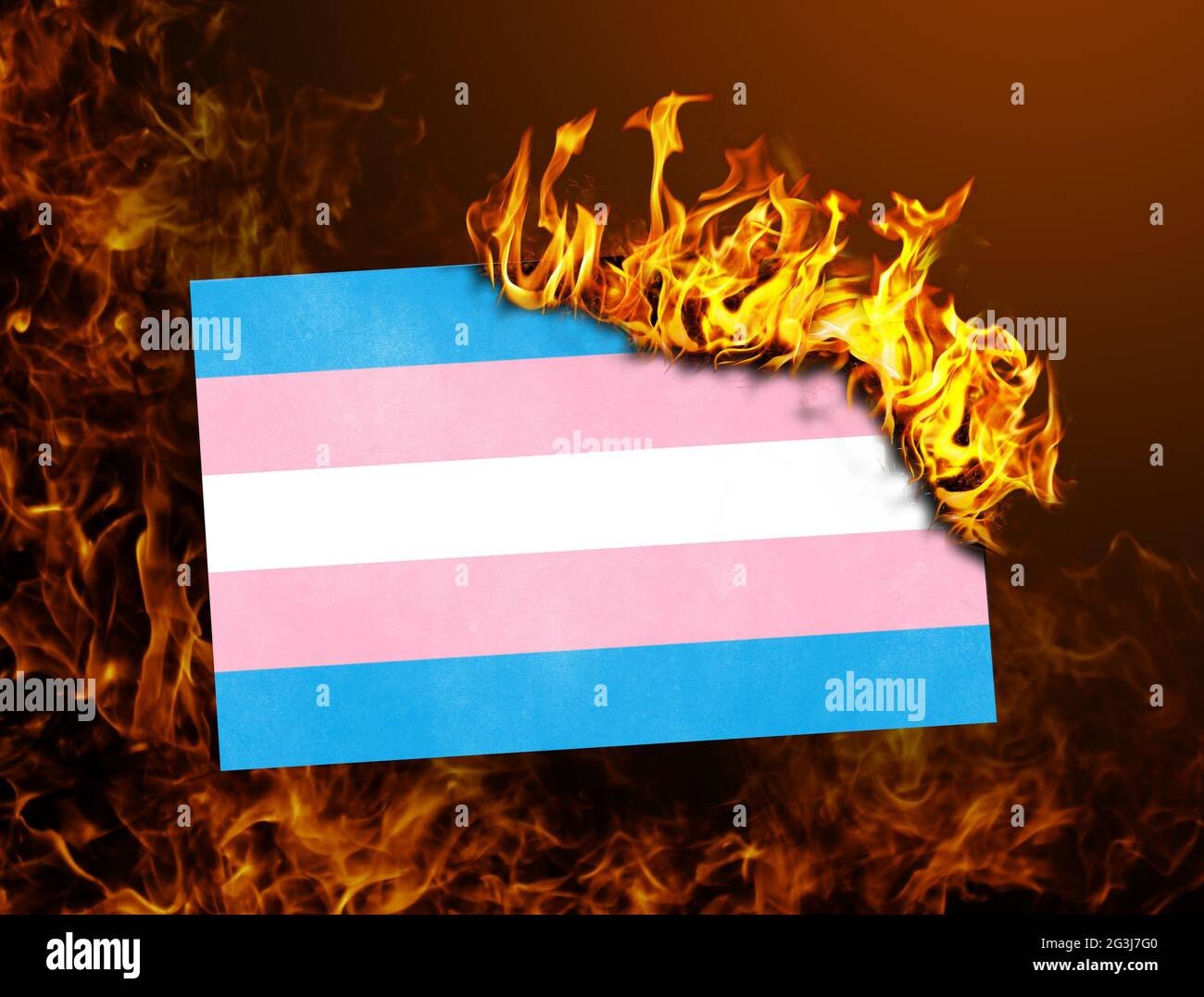 High Quality Transgender flag burning Blank Meme Template