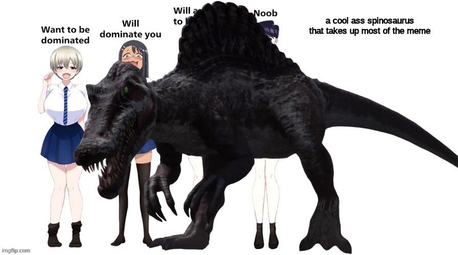 Domination chart | a cool ass spinosaurus that takes up most of the meme | image tagged in domination chart | made w/ Imgflip meme maker