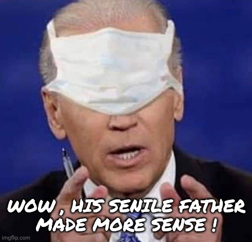 CREEPY UNCLE JOE BIDEN | WOW , HIS SENILE FATHER
MADE MORE SENSE ! | image tagged in creepy uncle joe biden | made w/ Imgflip meme maker