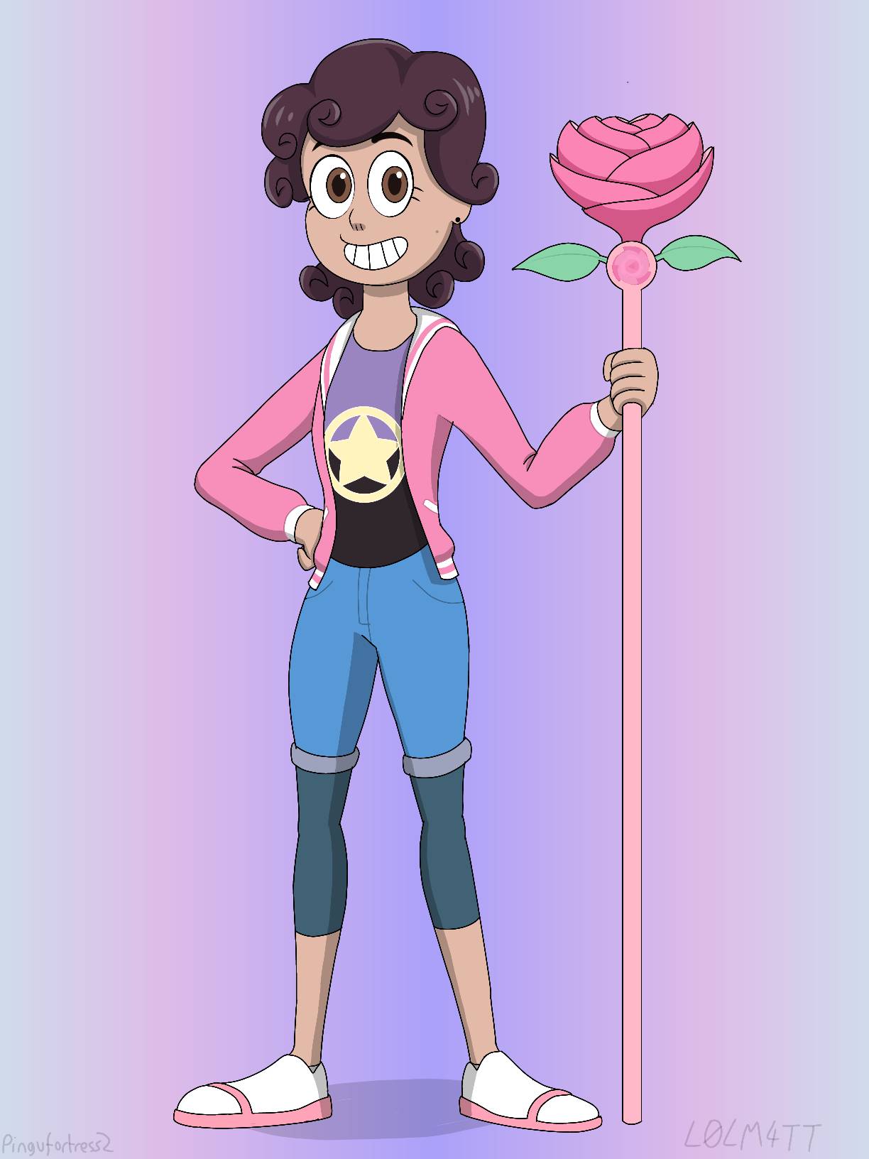 Steven and Luz fusion Blank Meme Template