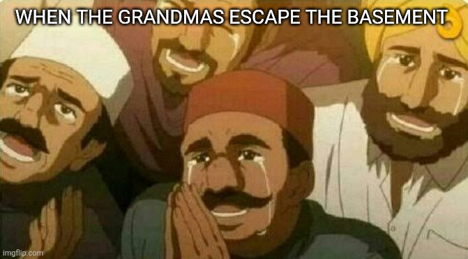 Bas kar bhai | WHEN THE GRANDMAS ESCAPE THE BASEMENT | image tagged in bas kar bhai | made w/ Imgflip meme maker