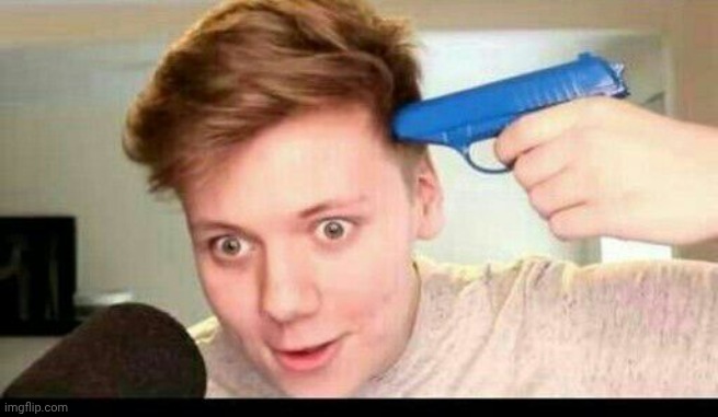 pyrocynical pointing a gun at his head | image tagged in pyrocynical pointing a gun at his head | made w/ Imgflip meme maker