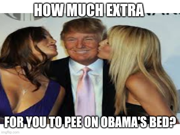 Blank White Template | HOW MUCH EXTRA FOR YOU TO PEE ON OBAMA'S BED? | image tagged in blank white template | made w/ Imgflip meme maker