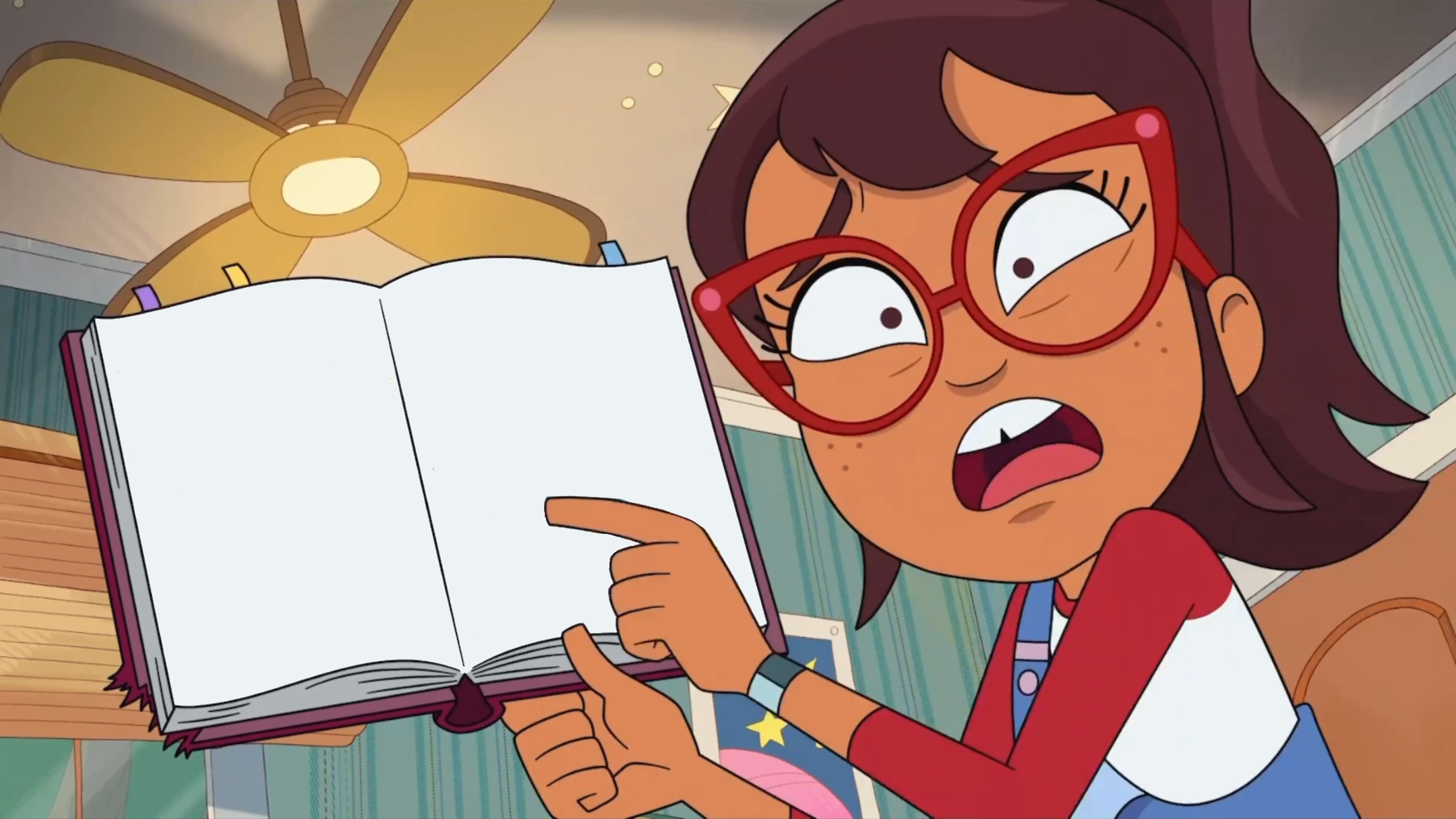 Hailey Banks points at something on her list Blank Meme Template