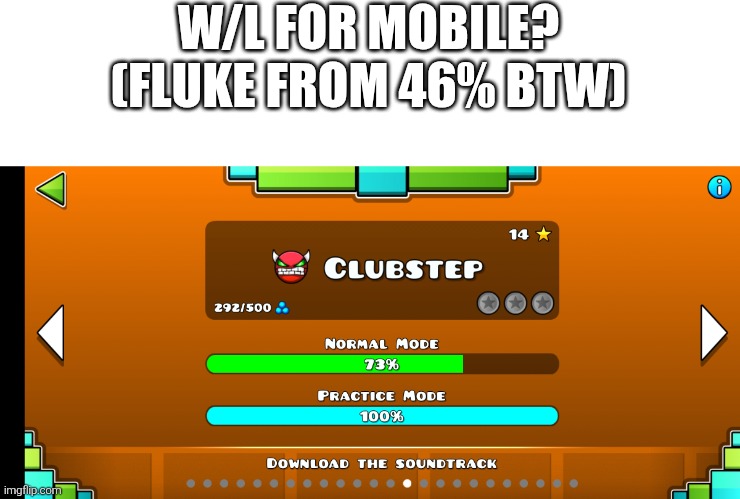 W/L FOR MOBILE? (FLUKE FROM 46% BTW) | made w/ Imgflip meme maker