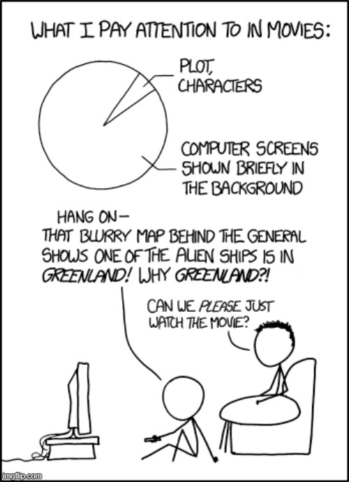 image tagged in movies,paying attention,computer,screen,aliens,greenland | made w/ Imgflip meme maker