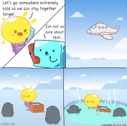 image tagged in ice cube,light bulb,antarctica,penguins,ice,melting | made w/ Imgflip meme maker
