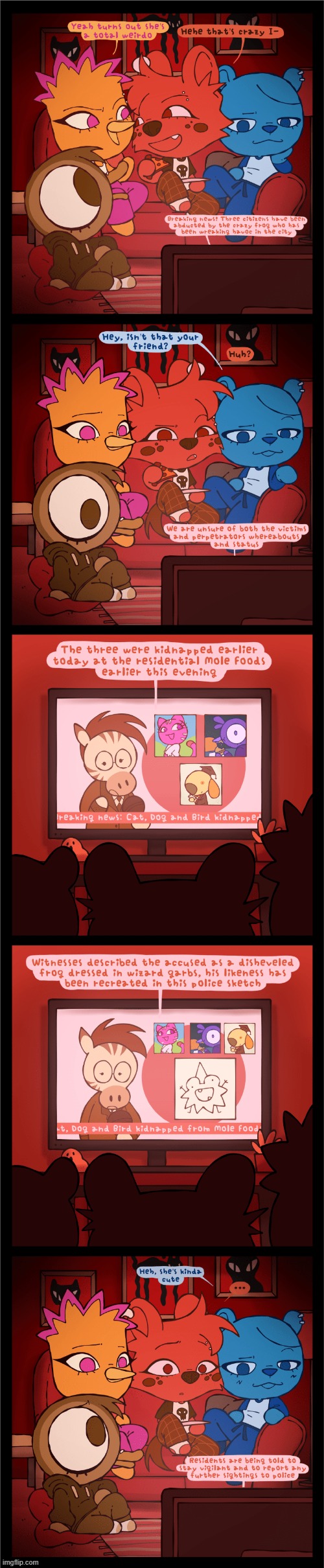 image tagged in hyena,friends,cat,bird,dog,breaking news | made w/ Imgflip meme maker