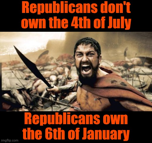 Maga Fights Against American Values And For Nazi Values | Republicans don't own the 4th of July; Republicans own the 6th of January | image tagged in memes,sparta leonidas,maga,nazis,special kind of stupid,wake up | made w/ Imgflip meme maker