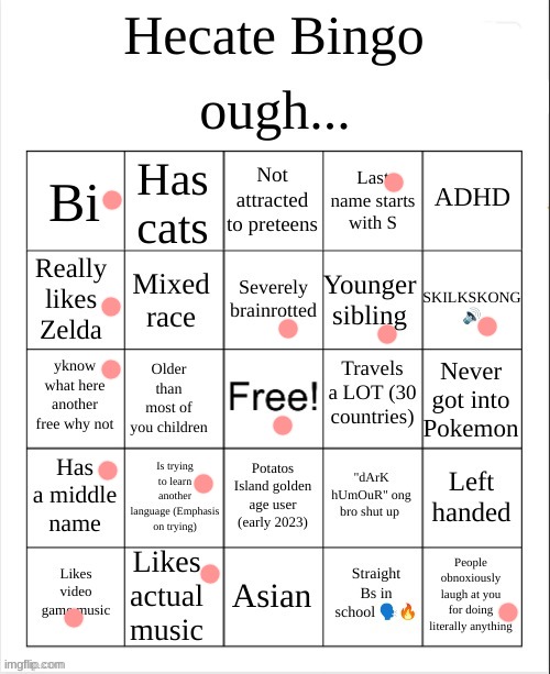 me and hecate r the same person | image tagged in hecate bingo | made w/ Imgflip meme maker