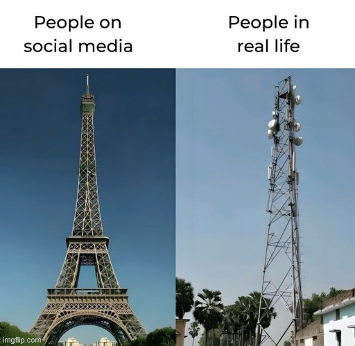 Social Media be like | image tagged in social media,meme,latticeclimbing | made w/ Imgflip meme maker