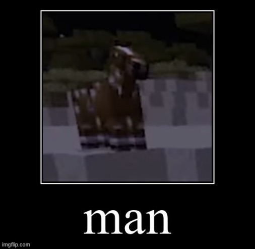 he's suffering | image tagged in man,minecraft,memes,meme,funny,horse | made w/ Imgflip meme maker