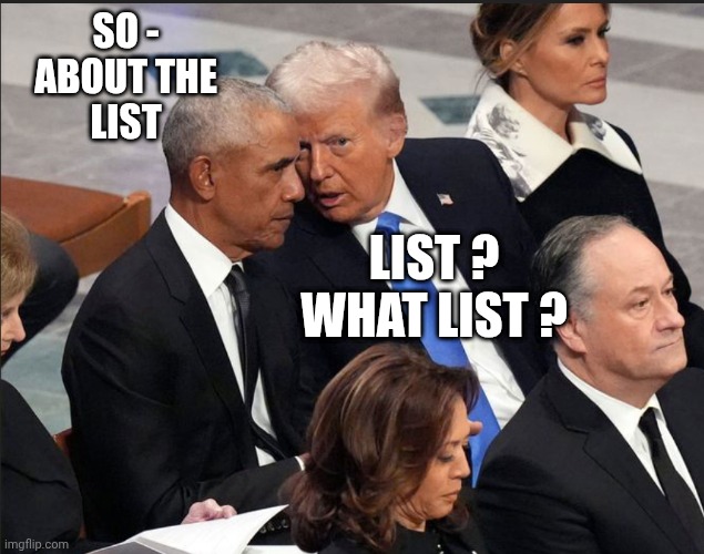 SO -
ABOUT THE
LIST LIST ?
WHAT LIST ? | made w/ Imgflip meme maker