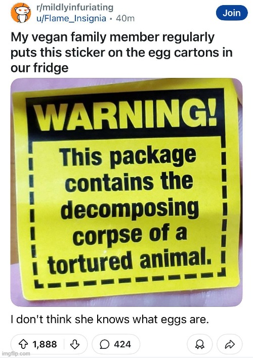 even redditors find vegans annoying | made w/ Imgflip meme maker