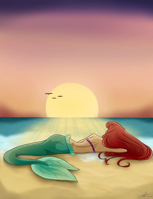 mermaid sunset Blank Meme Template