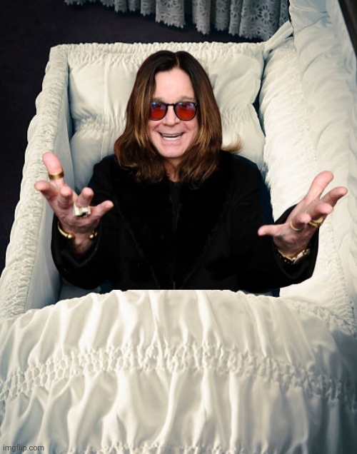 High Quality Ozzy Osbourne in Casket Blank Meme Template