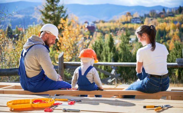 Contractor with family Blank Meme Template