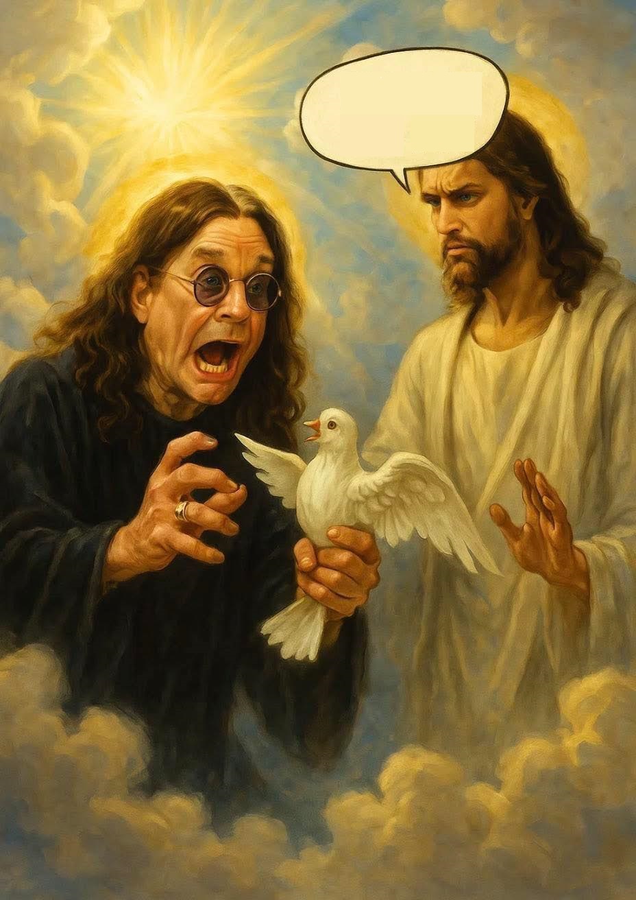 Ozzy and Jesus Blank Meme Template