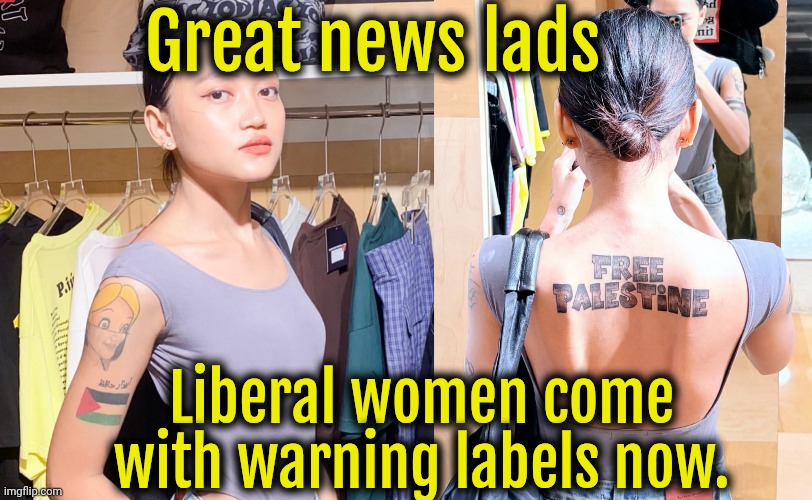 National Socialists and their brand logo. | Great news lads; Liberal women come with warning labels now. | image tagged in palestine,socialism,liberals,nazis | made w/ Imgflip meme maker