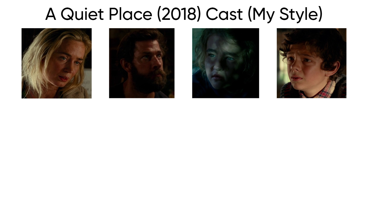 A Quiet Place (2018) Cast (My Style) Blank Meme Template