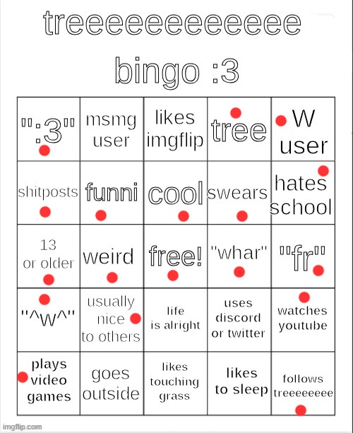 random because boredomwogmwpognjwrpohgjrewophteh | image tagged in treeeeeeeeee bingo 3 | made w/ Imgflip meme maker