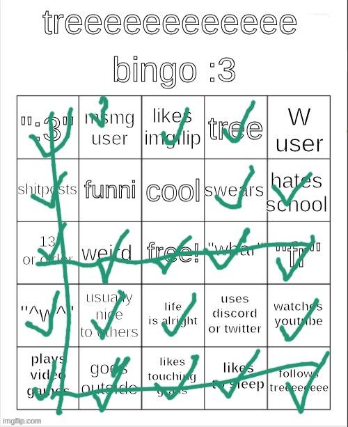 tree (3) bingos | image tagged in treeeeeeeeee bingo 3 | made w/ Imgflip meme maker