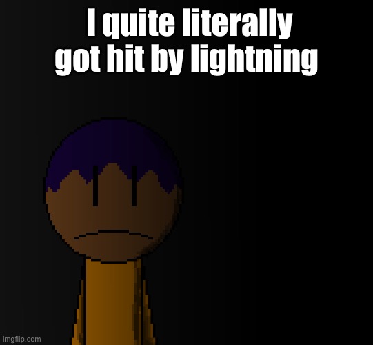 Fire_getawax | I quite literally got hit by lightning | image tagged in brother | made w/ Imgflip meme maker