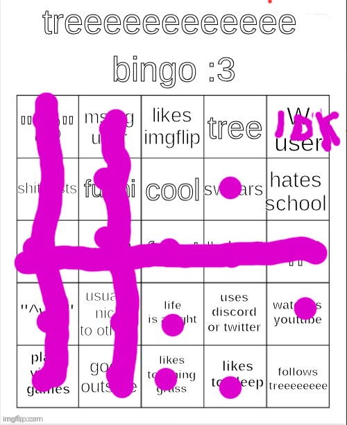 treeeeeeeeee bingo :3 | image tagged in treeeeeeeeee bingo 3 | made w/ Imgflip meme maker
