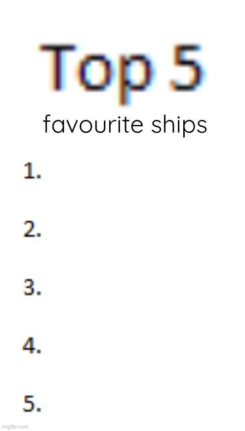 where would moota go | favourite ships | image tagged in top 5 list | made w/ Imgflip meme maker