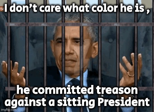 I don't care what color he is , he committed treason against a sitting President | made w/ Imgflip meme maker