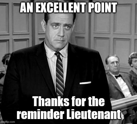 AN EXCELLENT POINT Thanks for the reminder Lieutenant | made w/ Imgflip meme maker
