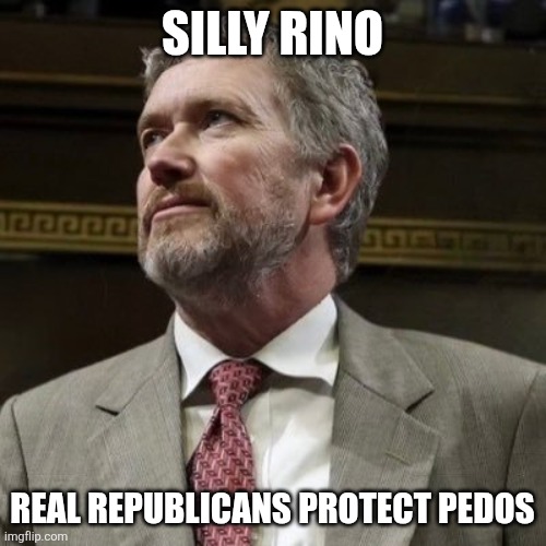 If we get rid of the pedophiles who will make America great again? | SILLY RINO; REAL REPUBLICANS PROTECT PEDOS | image tagged in thomas massie | made w/ Imgflip meme maker