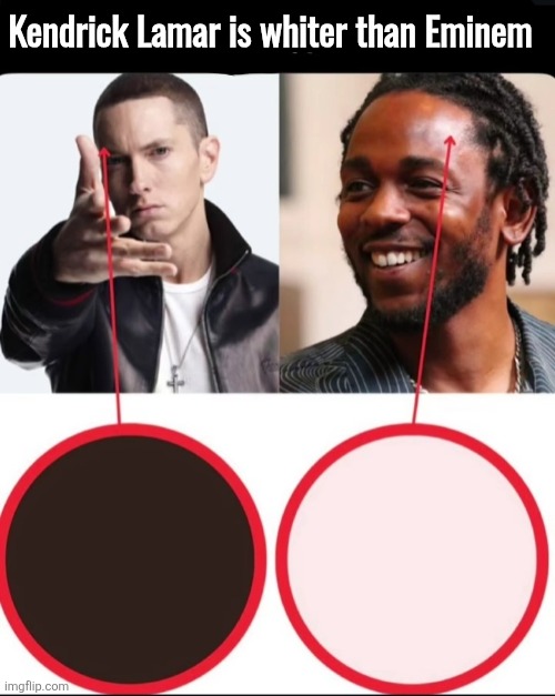 Kendrick Lamar is whiter than Eminem | made w/ Imgflip meme maker