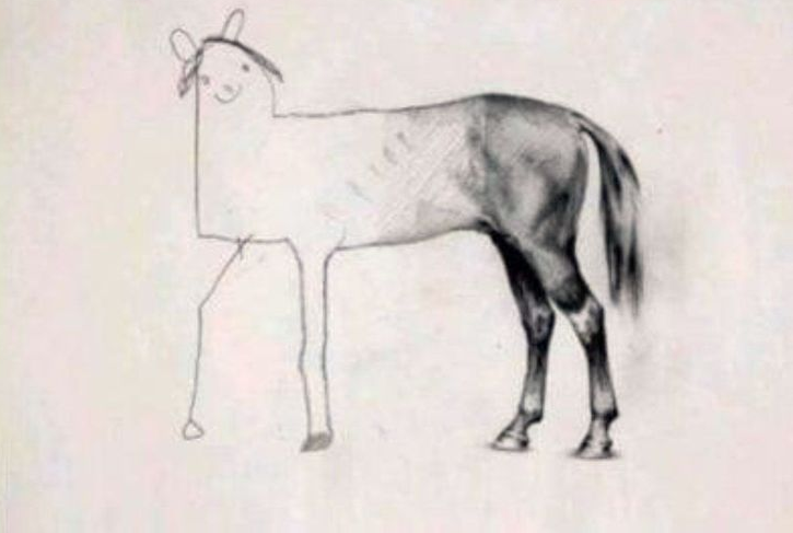 Inverse horse drawing Blank Meme Template